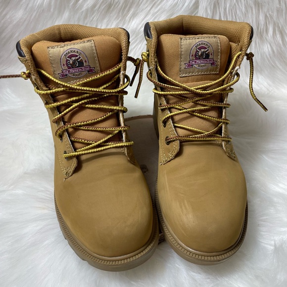 Brahma Combustion Steel Toe Work Boots Tan - Picture 2 of 12